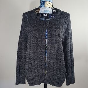 Jones New York top button closure charcoal gray